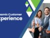 Four smiling business professionals give thumbs up next to the text Dynamic Global ITAD Customer Experience, reflecting IT asset disposition services by Dynamic Lifecycle Innovations.