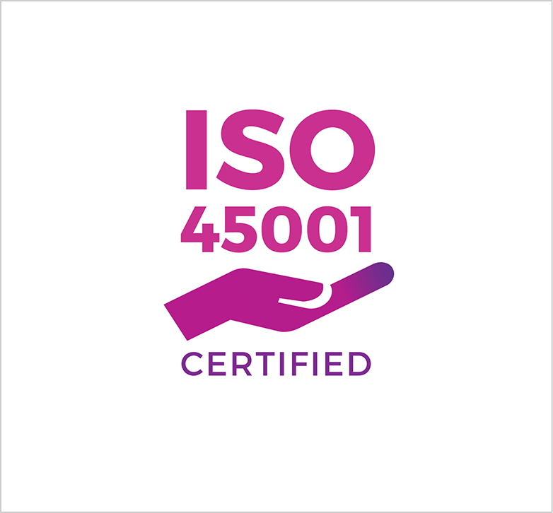 Certification icon for ISO 45001.