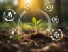 Dynamic Lifecycle Innovations, an ESG-focused reverse logistics partner, fosters sustainable growth symbolized by a green plant in sunlight.