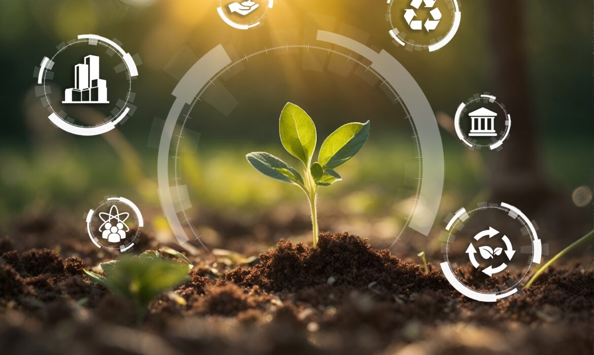 Dynamic Lifecycle Innovations, an ESG-focused reverse logistics partner, fosters sustainable growth symbolized by a green plant in sunlight.